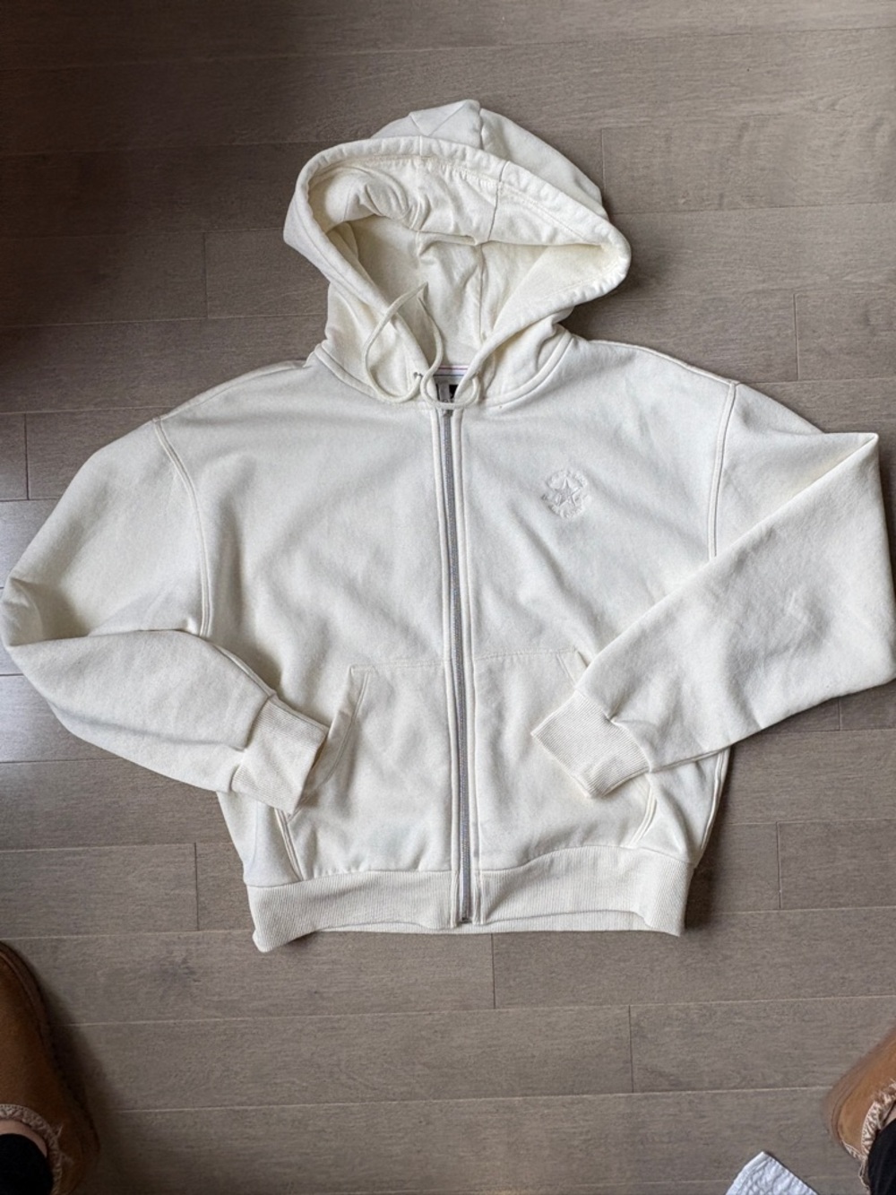 Converse Cream White Full-Zip Hoodie